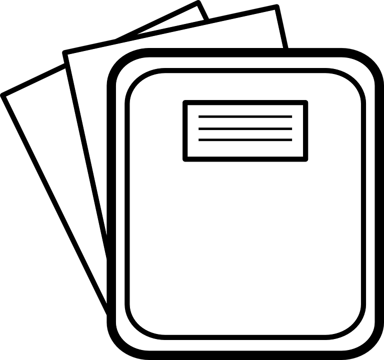 Clipboard Notes Message Office Business Blank Pad - Folders Black And White (768x720)