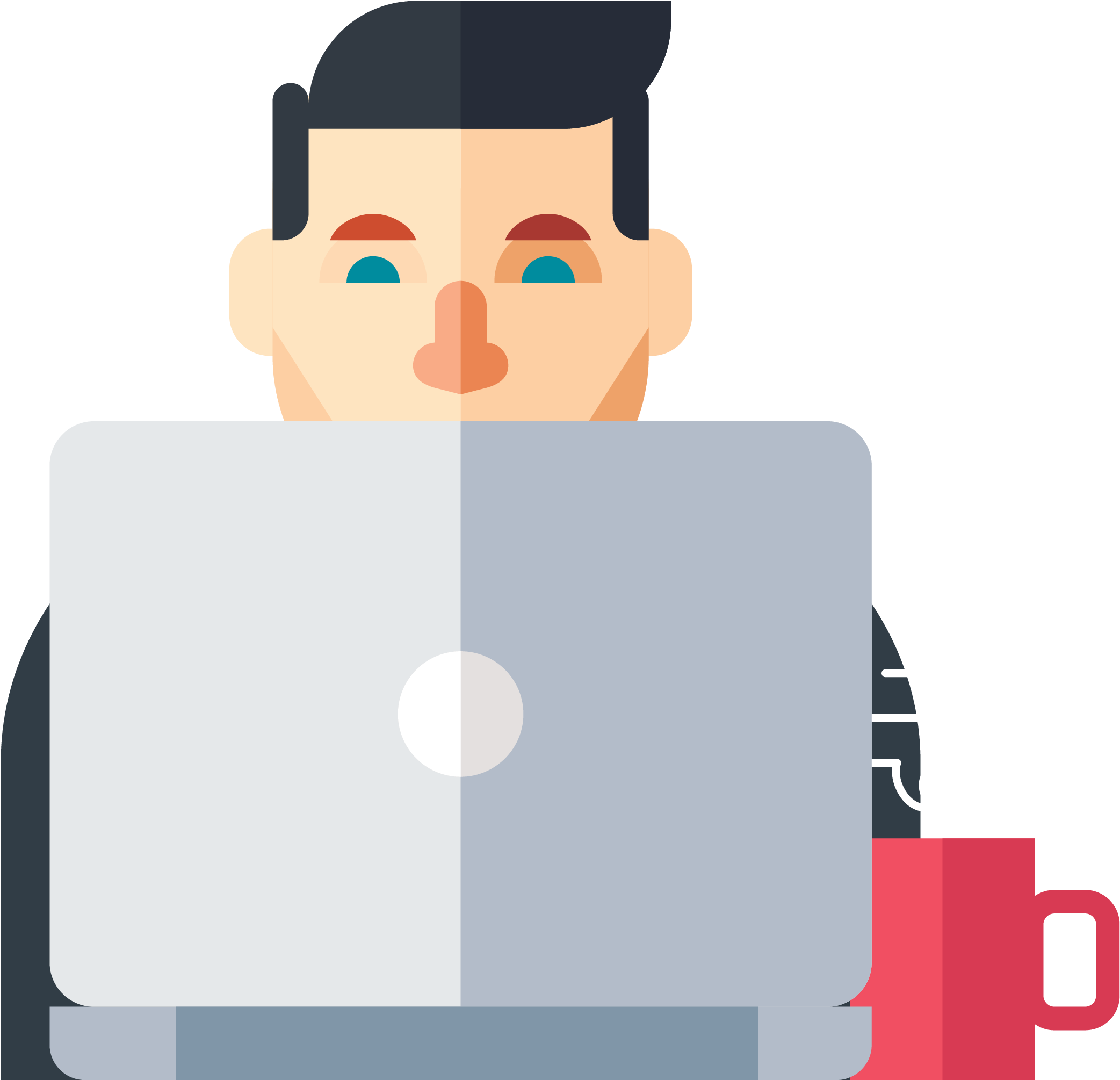 Laptop Information Technology Software Internet - Office Worker Png (2712x2142)