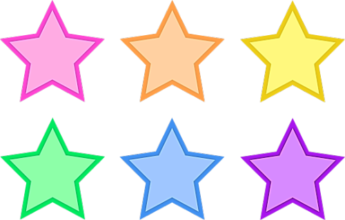 Free Printable Colored Stars (500x319)