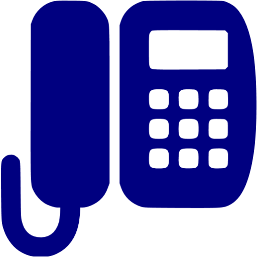 Navy Blue Office Phone Icon - Office Phone Icon Png (512x512)