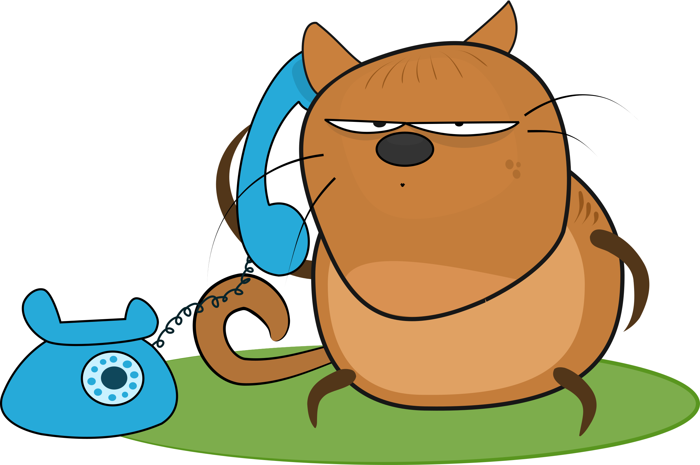 Talking Animals Clipart - Talk On Phone Clip Art (2400x1595)