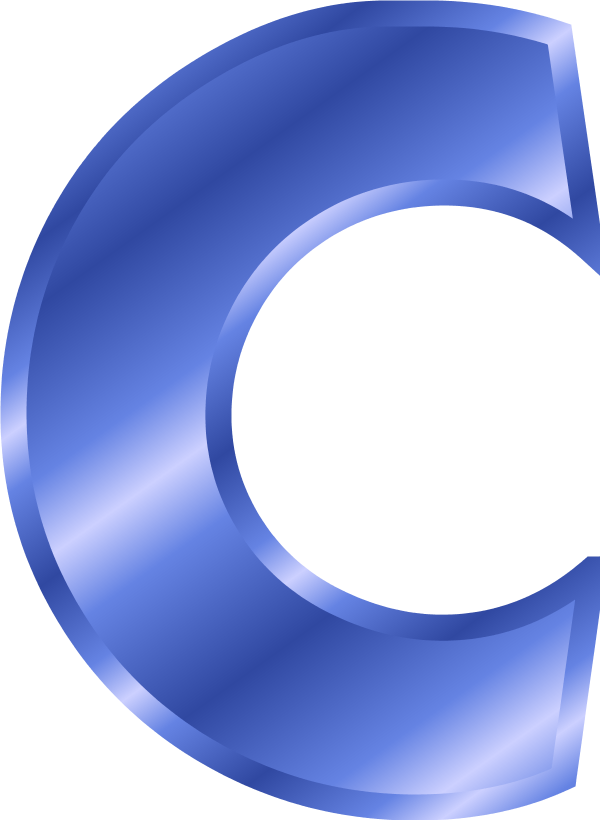 Letter C Clip Art - Letter C Color Blue (600x820)