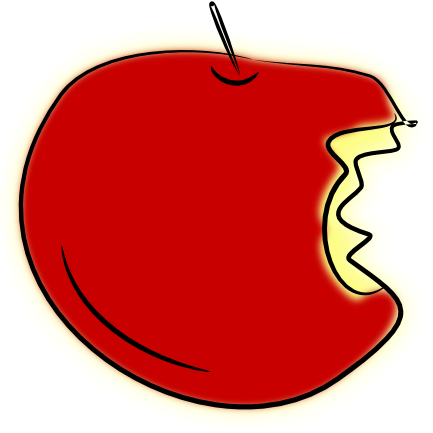 Bitten Red Apple Clipart - Apple Bitten Clipart Without Background (443x455)