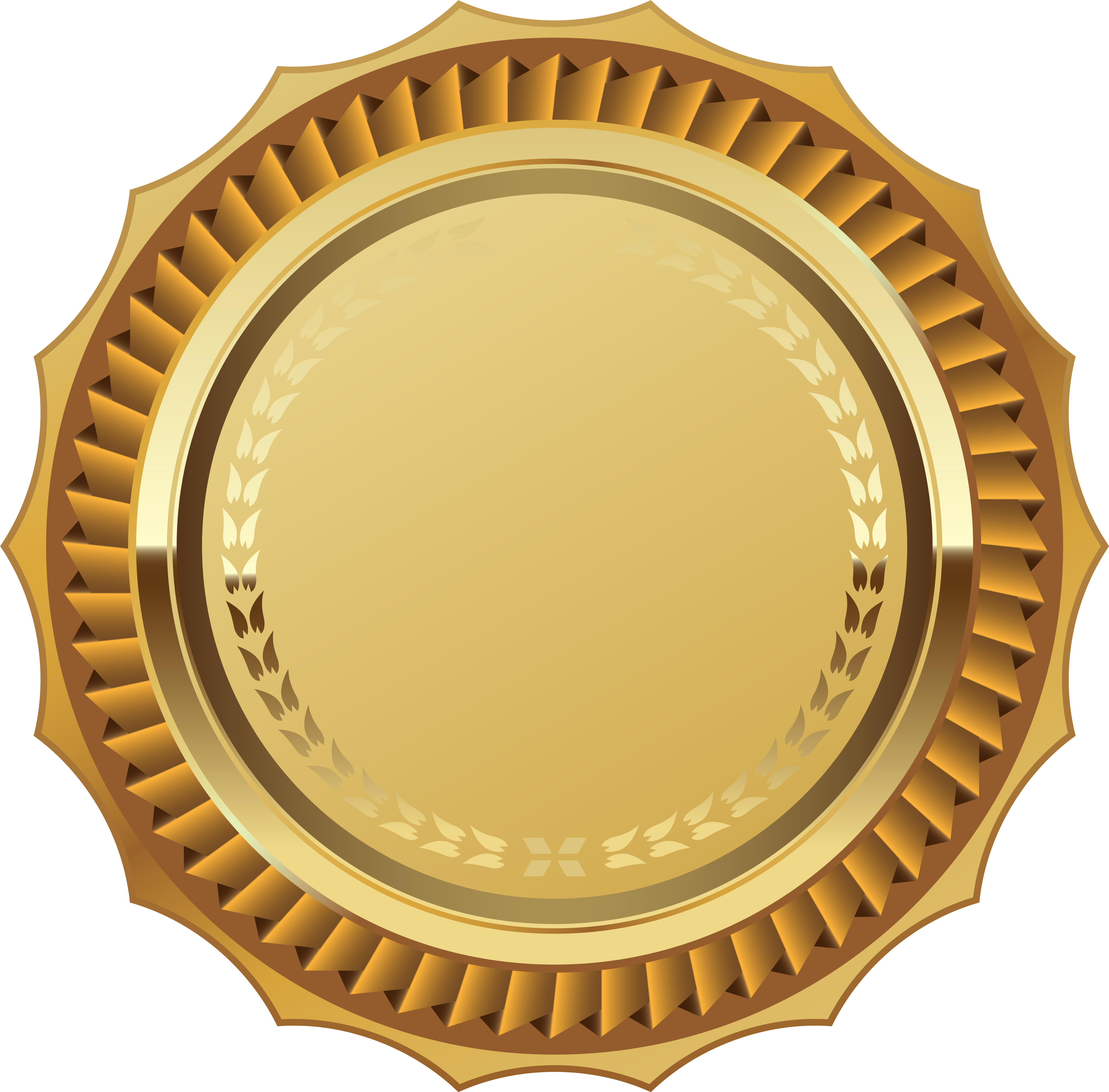 Gold Seal With Ribbon Png Clipart Image - Gold Seal Png (5600x5516)