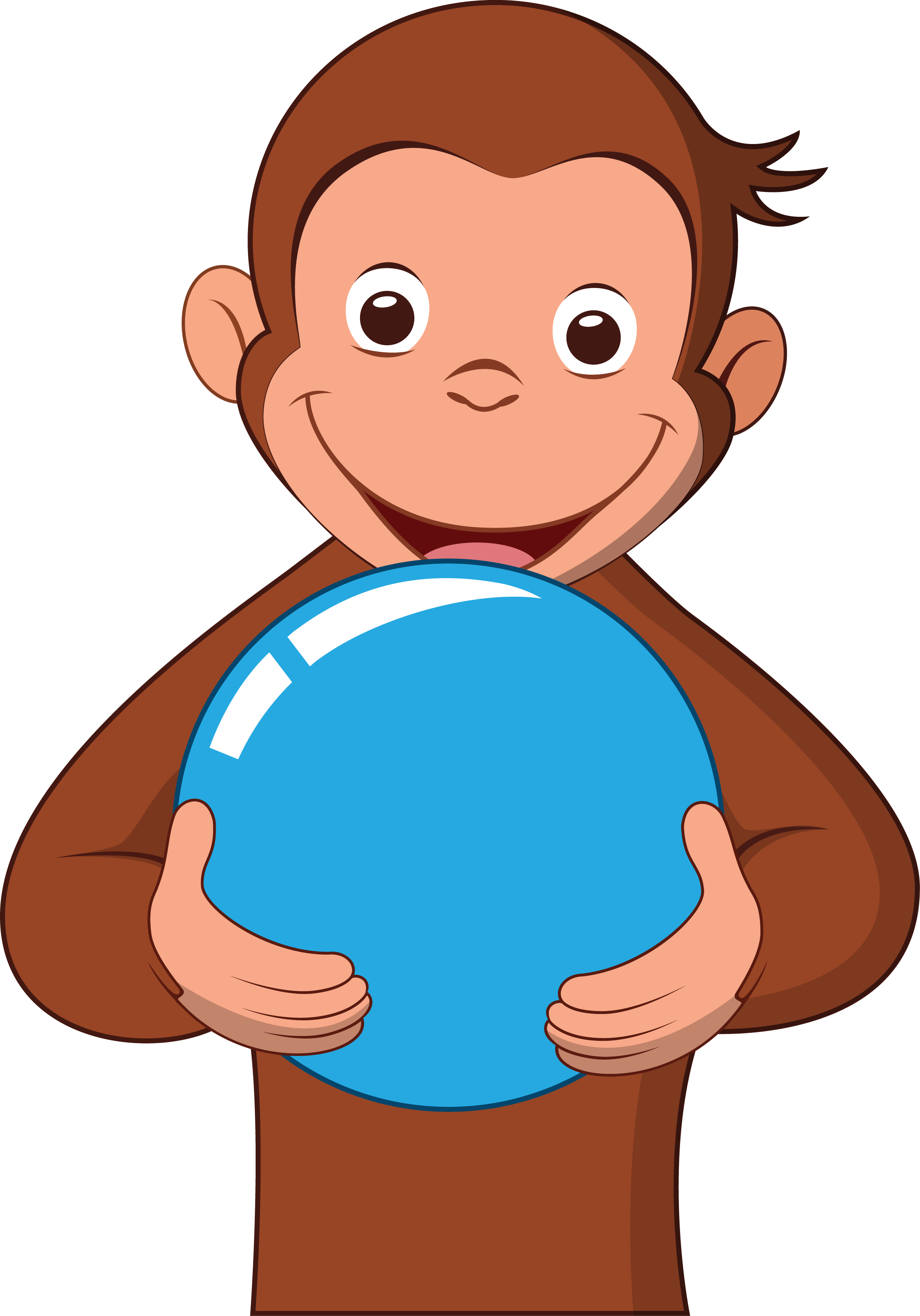 Cartoon Clipart Curious George Clipart Gallery ~ Free - Curious George With A Ball (2300x3290)