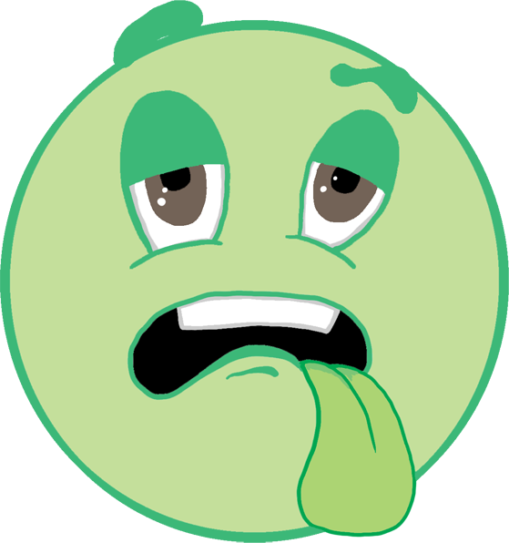Smiley Green Alien Sick Clip Art Free Vector In Open - Nauseous Clipart Png (559x596)