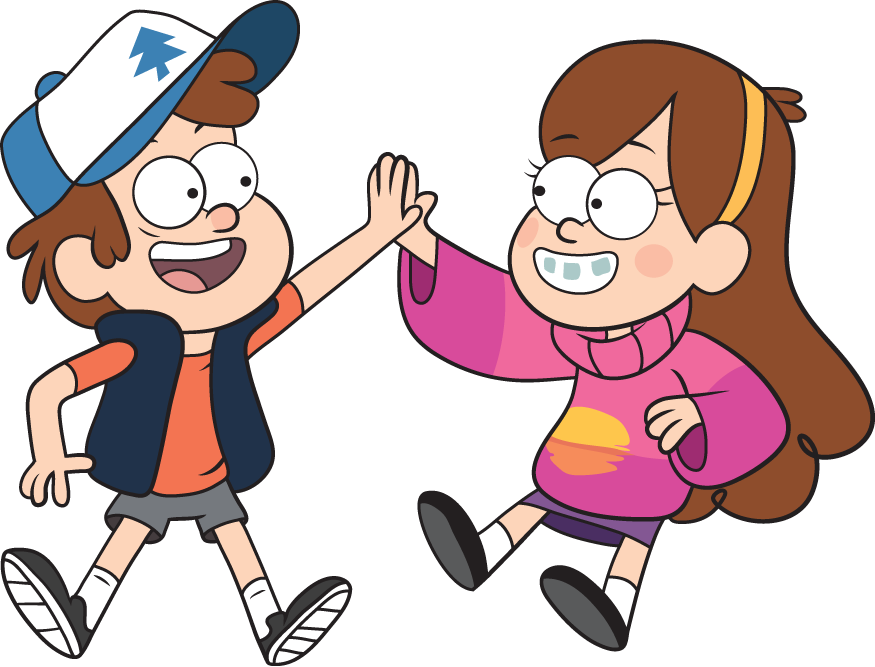 Beautiful High Five Clipart Free 16576 Clipartio Kids - Gravity Falls Dipper Y Mabel Png (875x667)