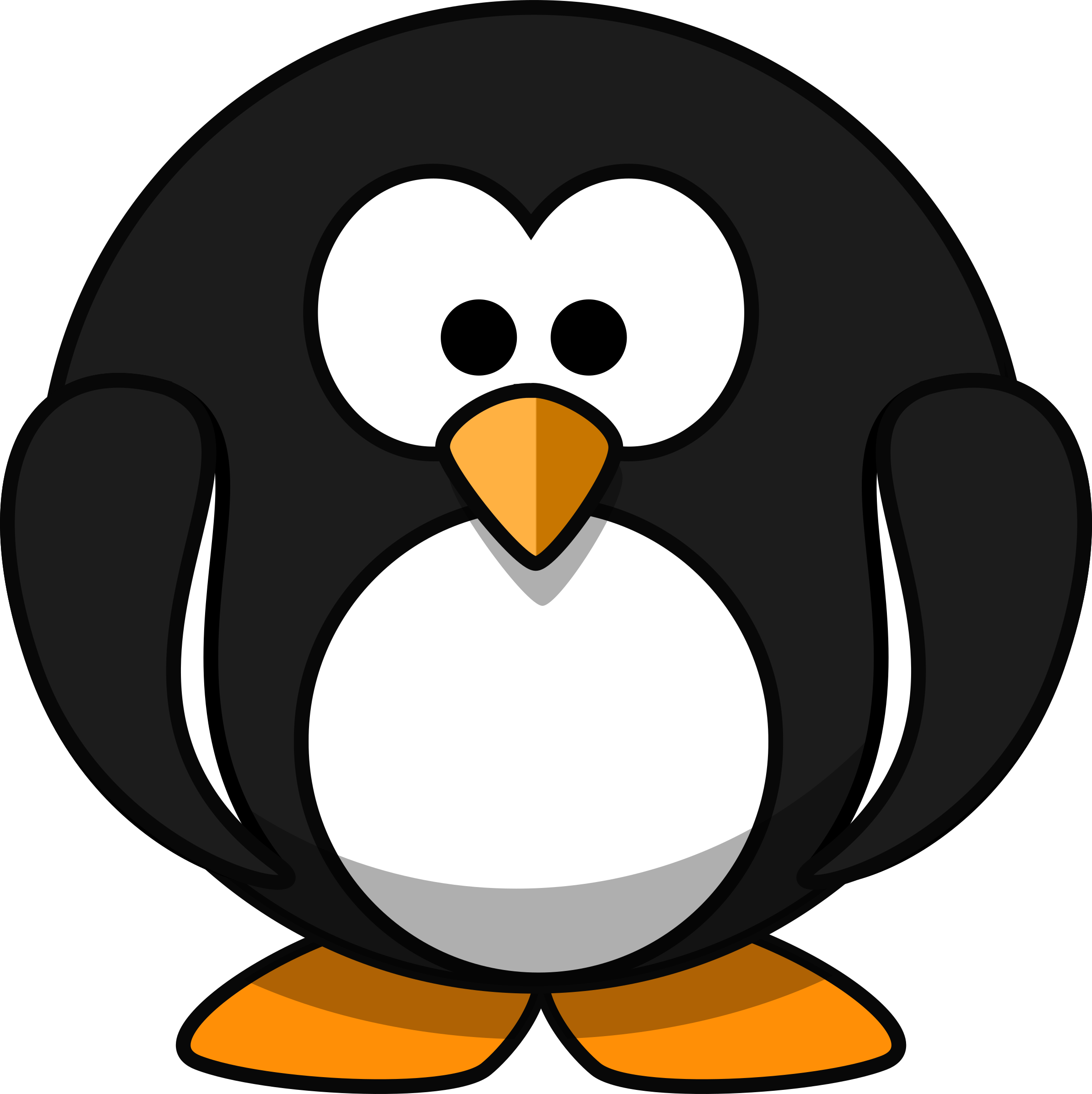 Round Cartoon Penguin (2396x2400)