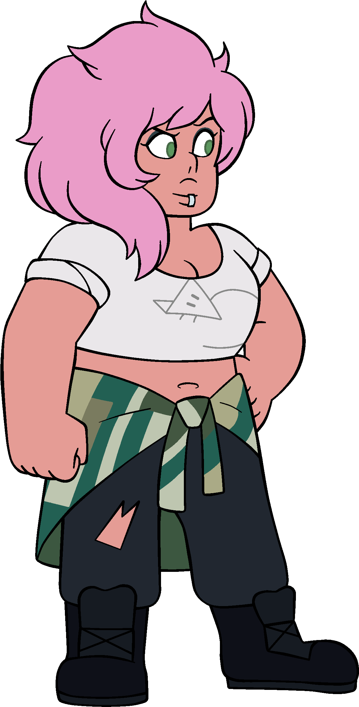 Pink Hair Clipart Rocker - Mystery Girl Steven Universe (1327x2455)