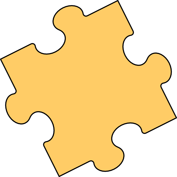 Yellow Jigsaw Clip Art - Want (600x600)