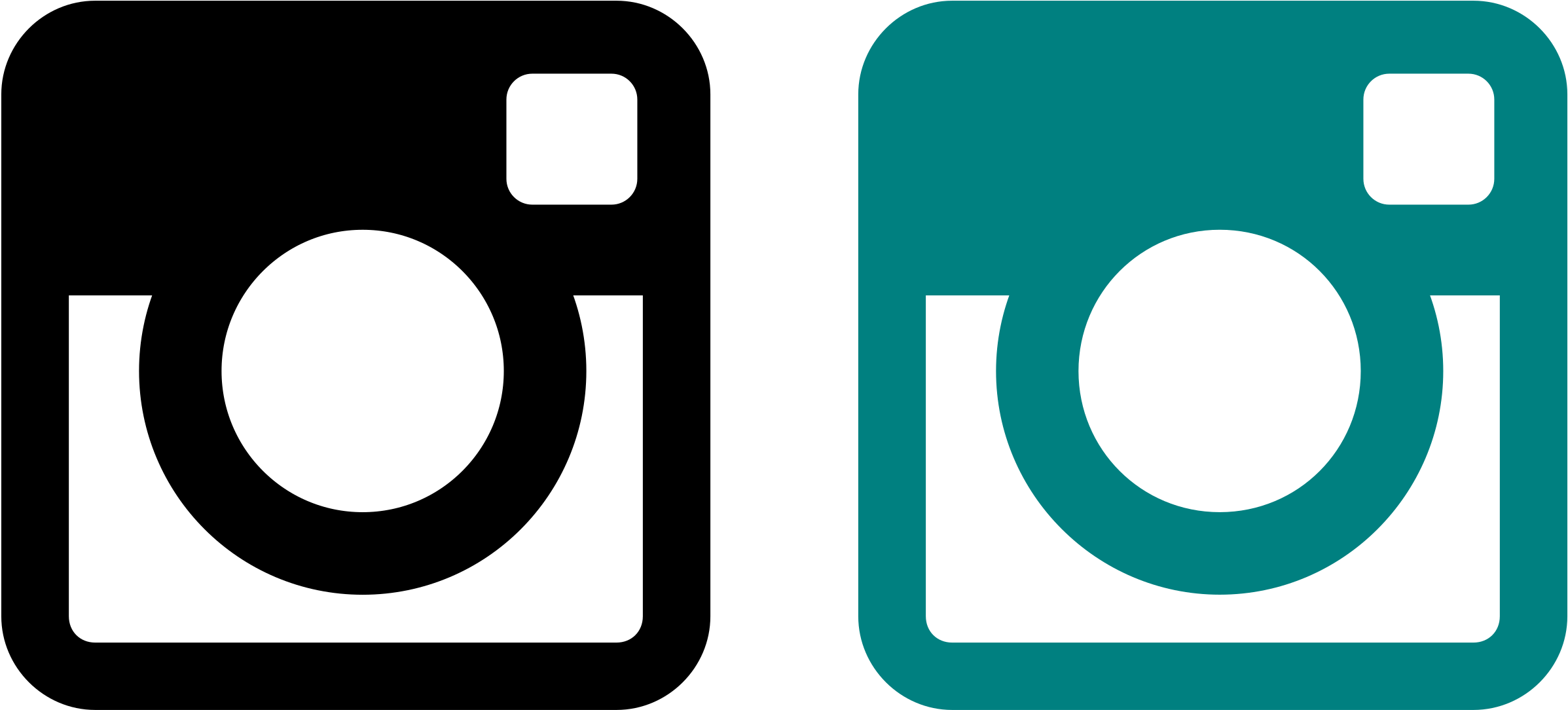 Instagram Icon Free - Instagram Icon Clipart (2400x1091)