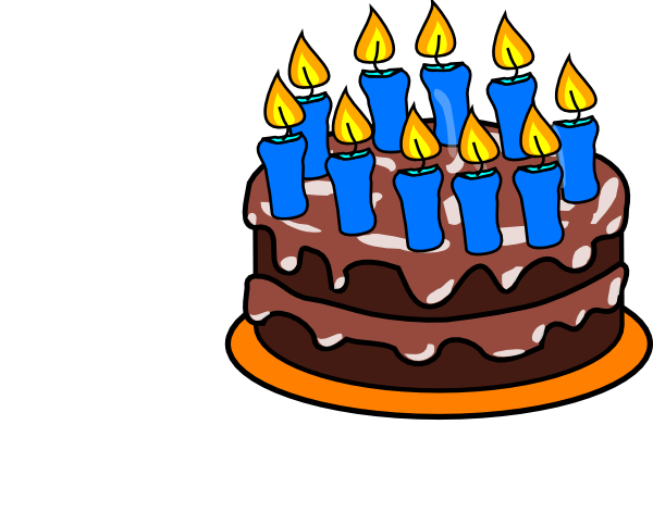 Cake To Celebrate 10 Years Clip Art At Clker - Birthday Cake Clip Art (600x483)