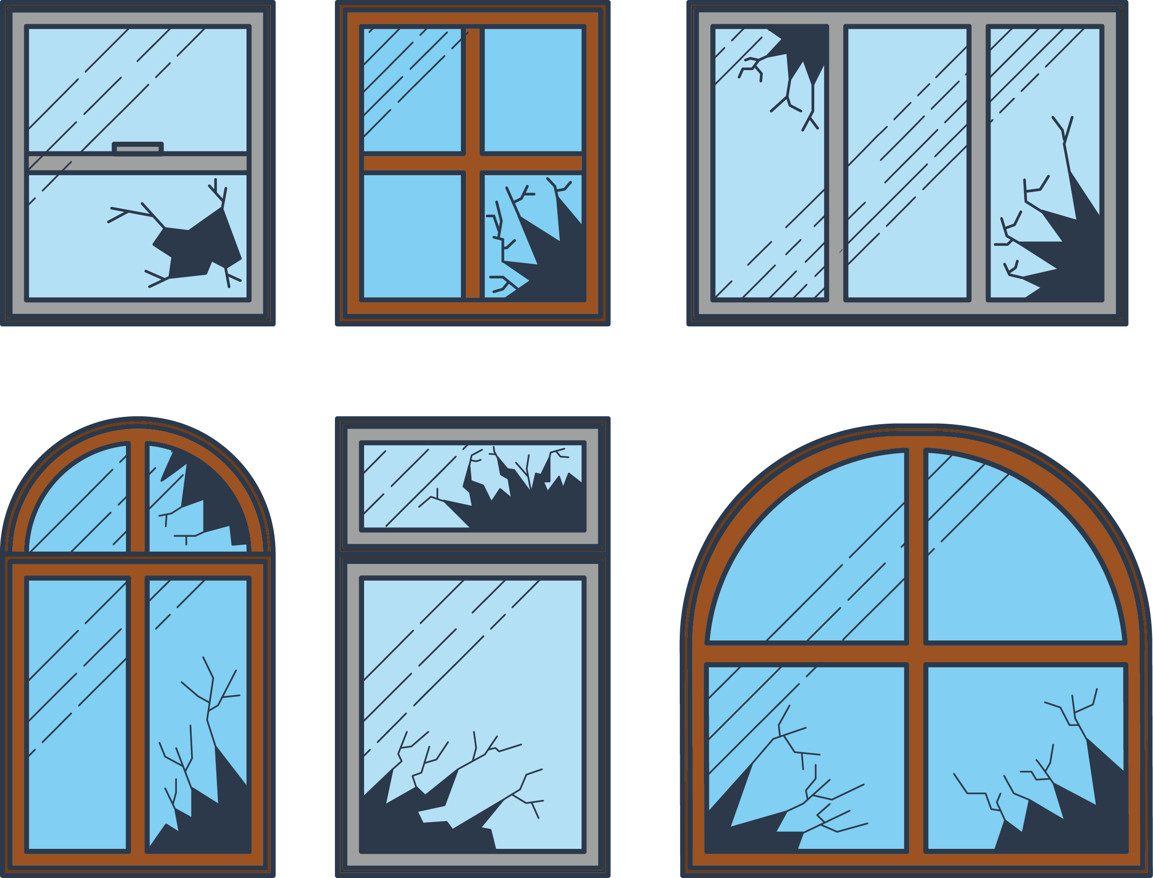 Shatter Broken Windows Theory Clip Art - Broken Window Clipart (2334x1778)
