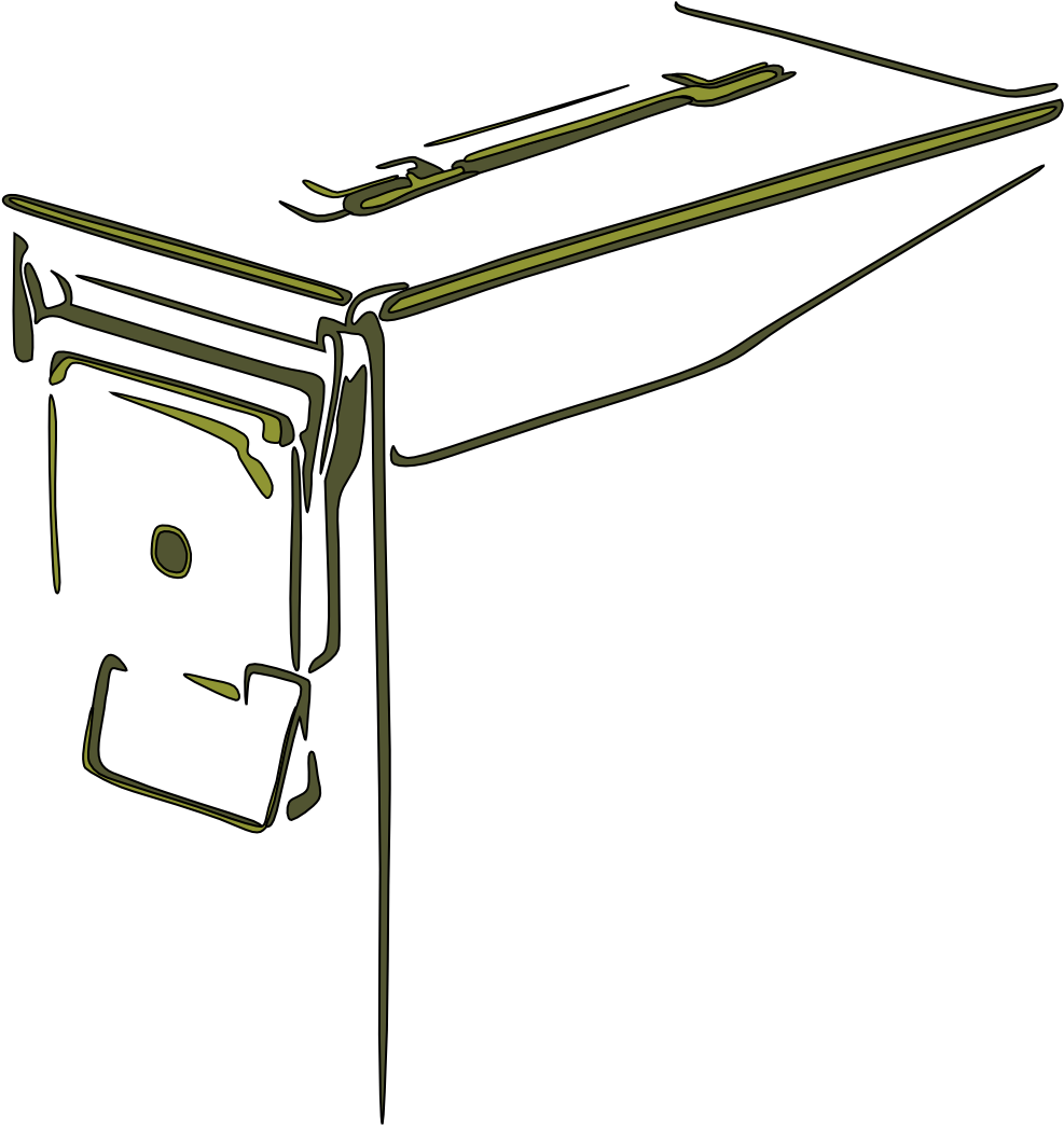 Ammo Can Black White Line Art 999px 137 - Ammo Can Clipart (999x1079)