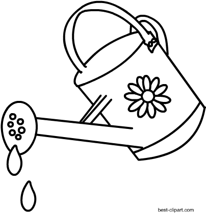 Black And White Water Can Free Clipart - Water (450x450)