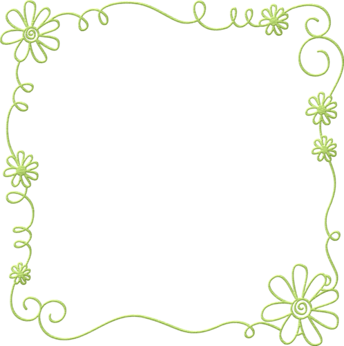 Denim & Daisies Collection - Green Flowers Border Clipart (498x500)