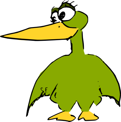 Free Digital Funny Green Bird Scrapbooking Embellishment - Clip Art (398x401)