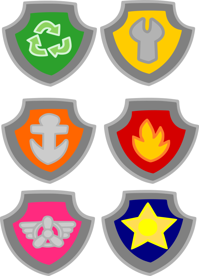 Fiesta Cliparts Printables - Paw Patrol Badges Printable (669x926)
