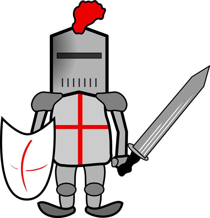 Crusader Armour Knight Warrior Sword Shield Metal - Crusades Clipart (696x720)