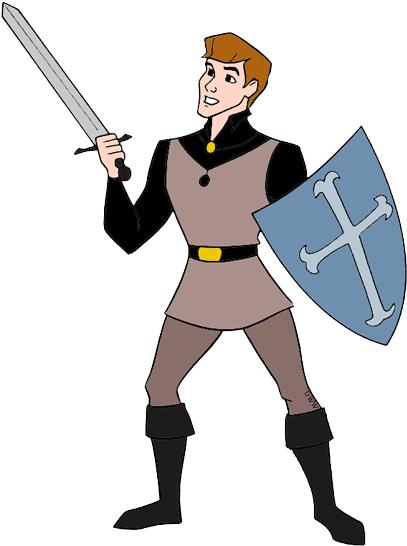Prince Clip Art - Prince With Sword Cartoon (425x559)