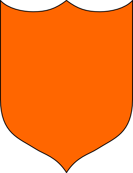 Shield Orange Clip Art - Black And Orange Shield Logo (456x592)