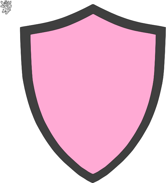 Pink And Grey Shield Clip Art - Pink Shield Png (600x597)