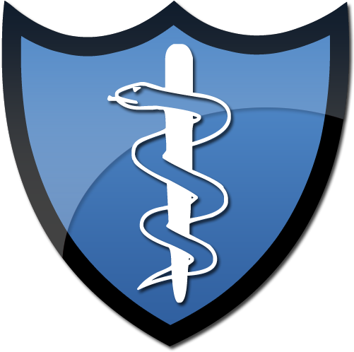 Medical Serpent Symbol Shield - Cross Sword Shield Logo (512x512)