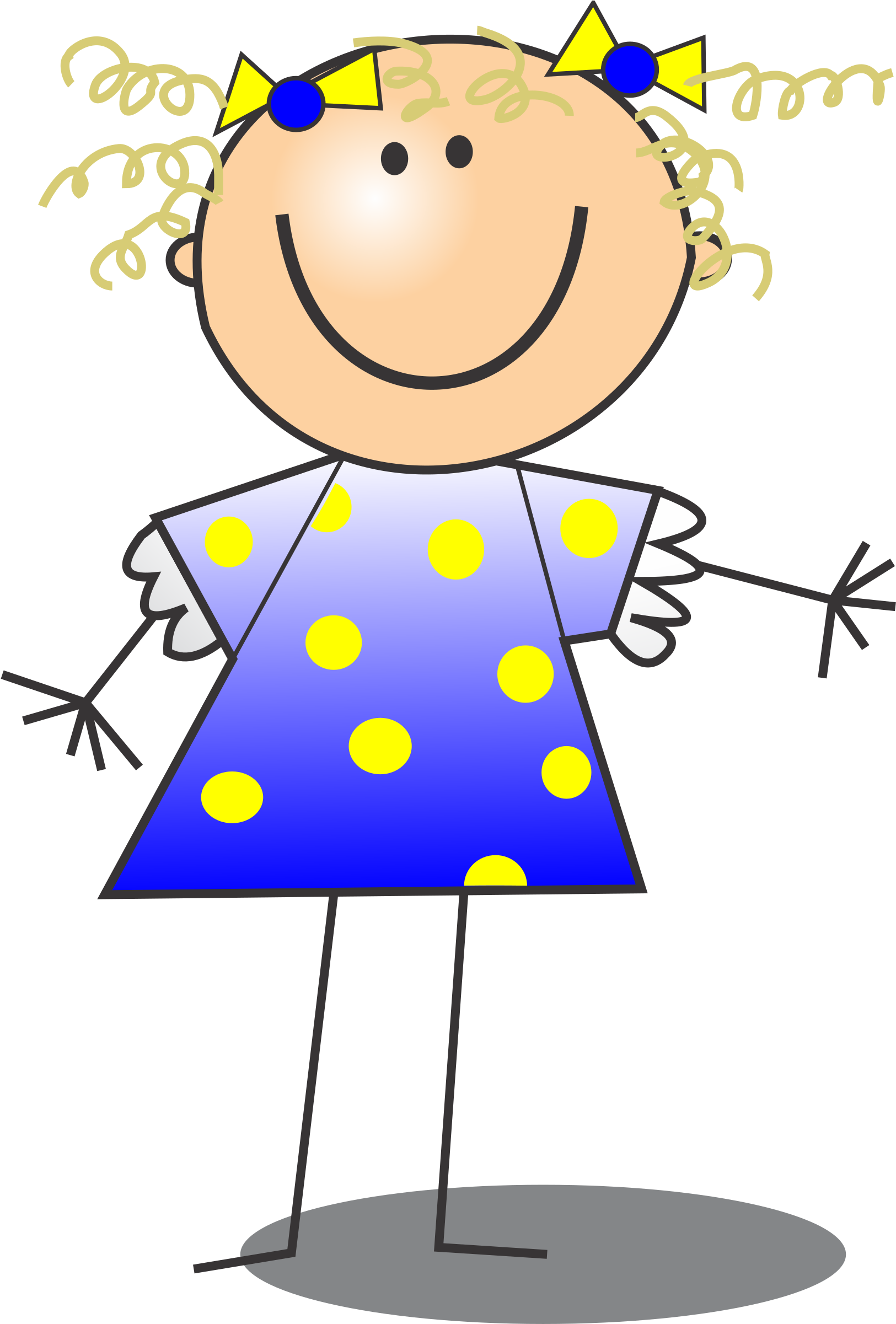 Big Image - Stick Figure Girl Clipart (1636x2400)