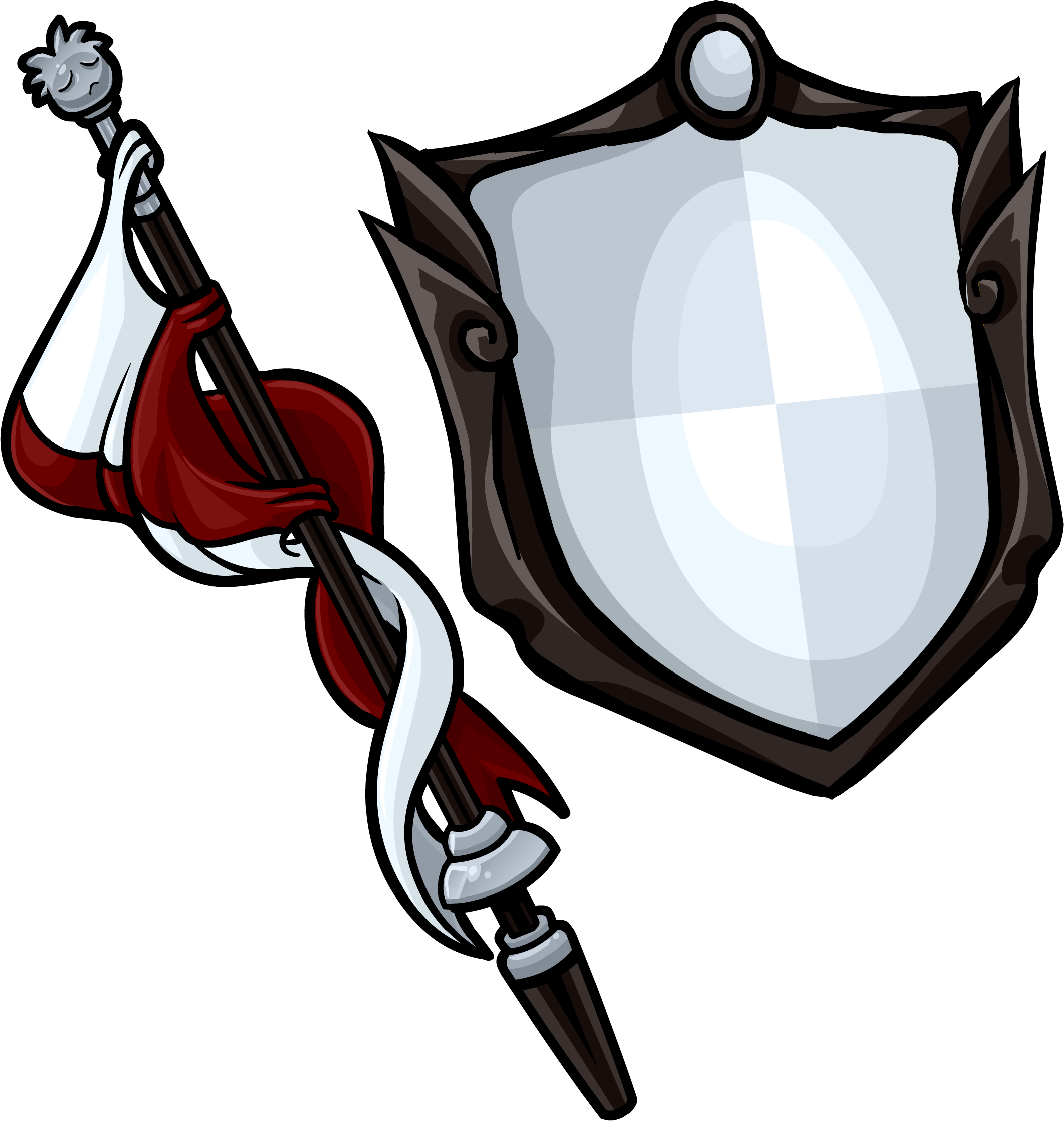 Staff And Shield - Icon (2123x2237)