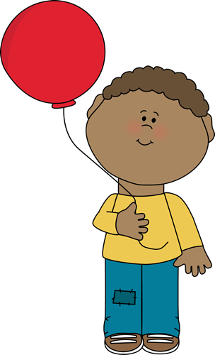 Boy Holding A Balloon Clip Art - Boy With A Balloon (304x500)