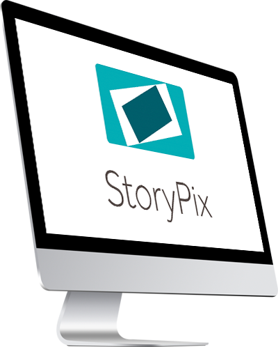 Computer Screen With Storypix Logo Displayed - Logo Computer Png (400x498)
