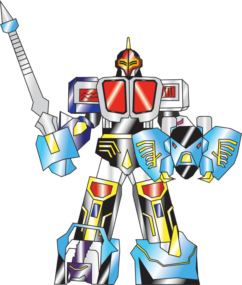 Knight Megazord Sword Shield Striker Mode By Nobird27 - Power Rangers Wild Force Zords (824x970)