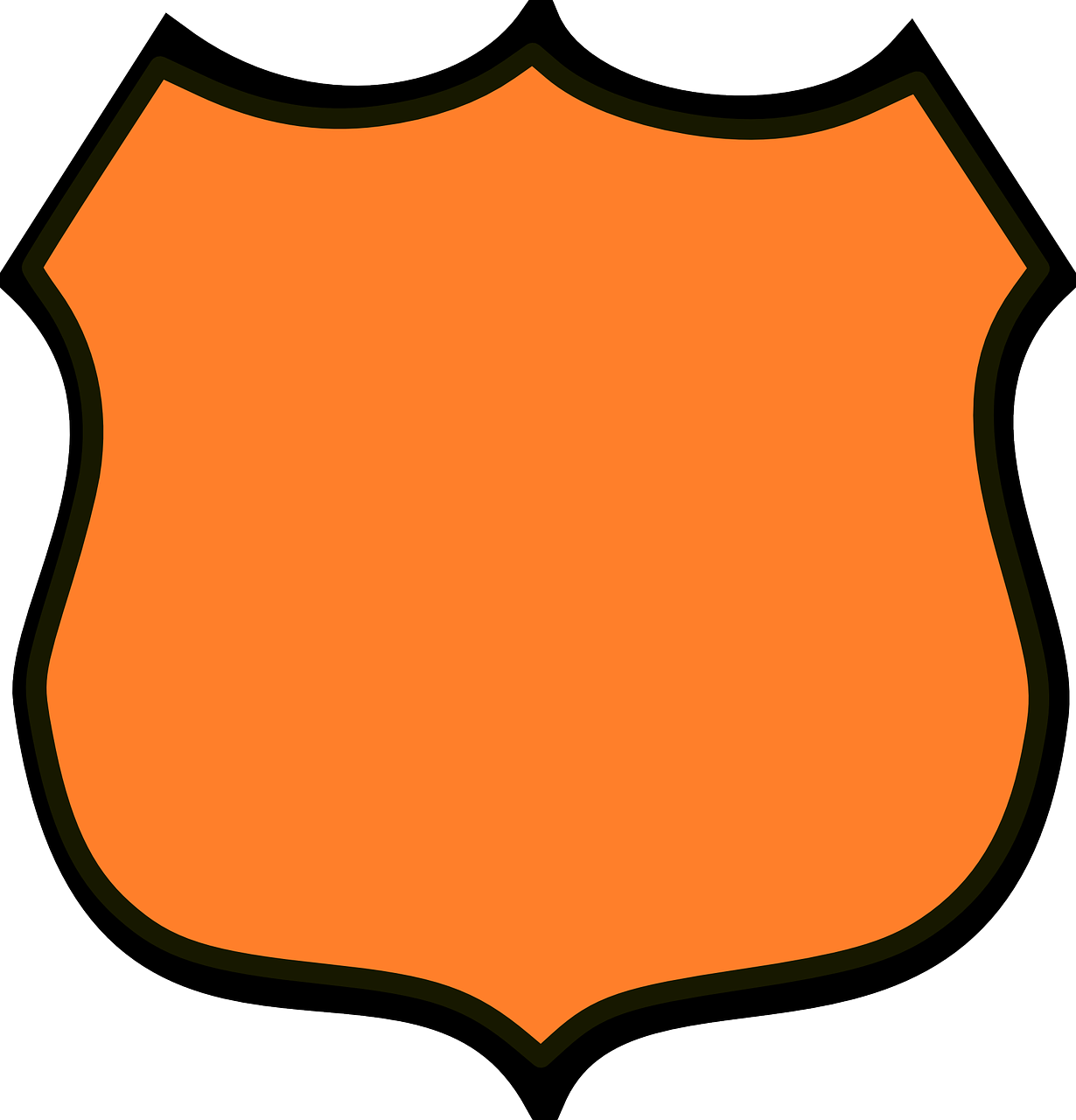 Badge Police Shield Orange - Badge (1230x1280)