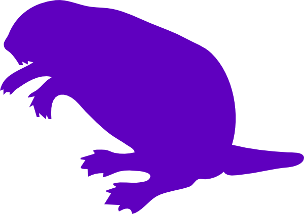 Purple Beaver Clip Art - Beaver Clip Art (600x424)