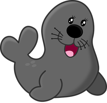Seal Animals Aquarium Circus Sea Zoo Seal - Baby Seal Shower Curtain (353x340)
