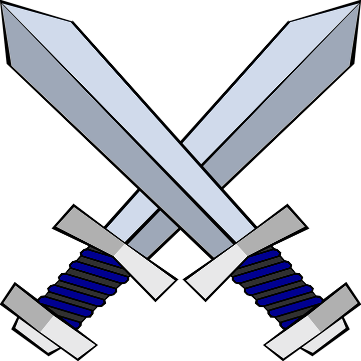 Medieval Swords - Cartoon Crossed Swords (720x720)