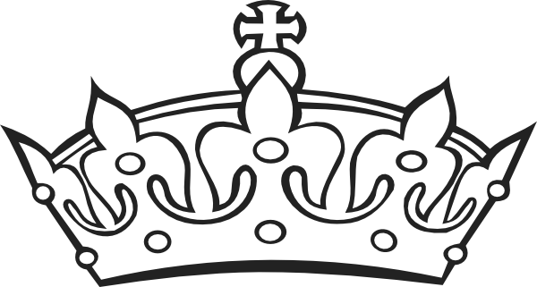 Crown Outline Clip Art - Crown Images Black And White (600x321)