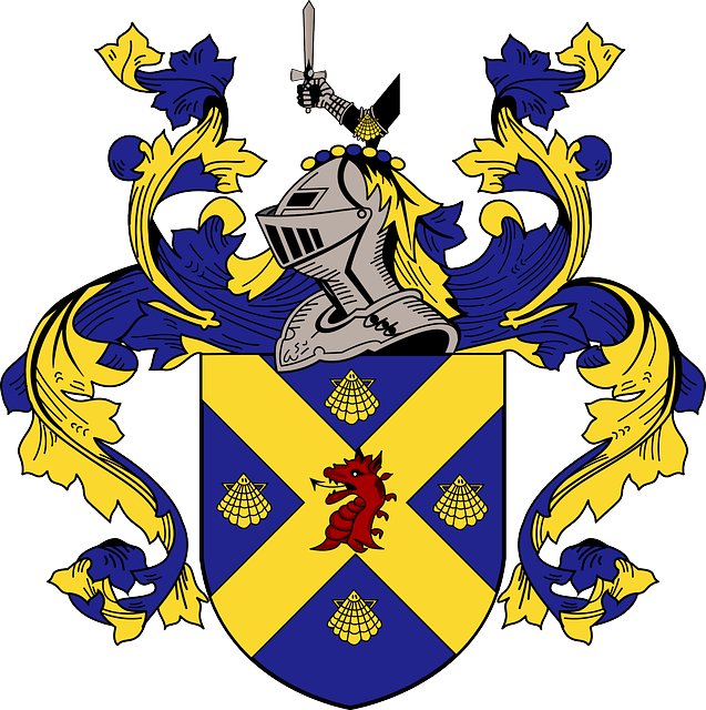 Shield, Template, Coat, Arms, Crest, Family, Wade - Wade Family Coat Of Arms (637x640)