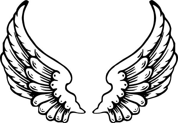 Winged - Shield - Clipart - Angel Wings Cut Out (600x415)