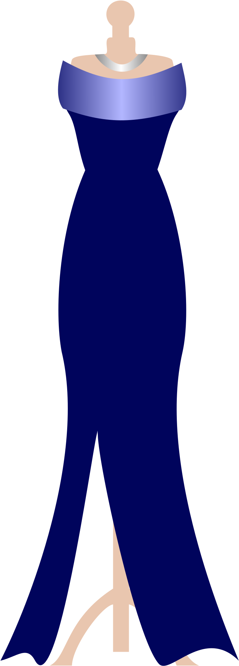 Formal Navy Dress - Clip Art Dress Png (1697x2400)