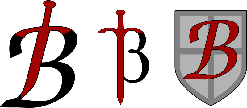 Sword Shield Clip Art At Clker - Logos De Letra B Png (2400x1052)