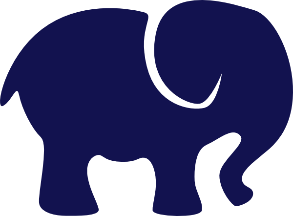Navy Blue Elephant Clip Art (640x480)