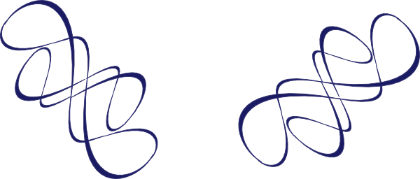 Two Navy Blue Squiggles Clip Art - Squiggles Clipart (600x256)