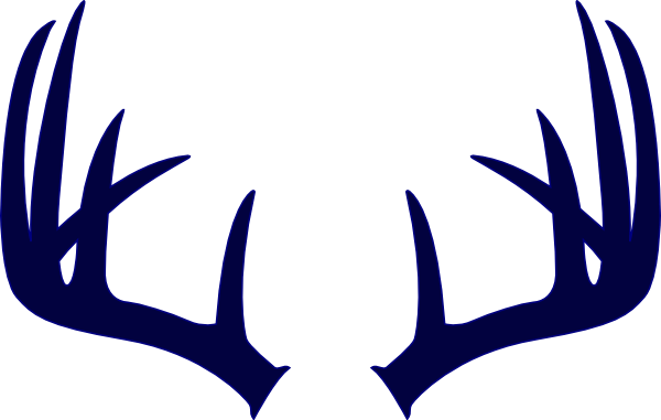Navy Deer Antlers Clip Art At Clker - Deer Antlers Svg (600x381)