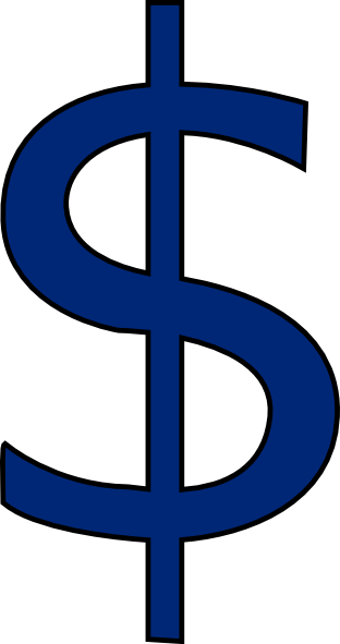 How To Set Use Navy Blue Dollar Sign Svg Vector - Dollar Sign Clip Art Blue (312x591)