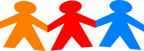 Paper People Chain Clipart - Paper People Chain Clipart (600x215)