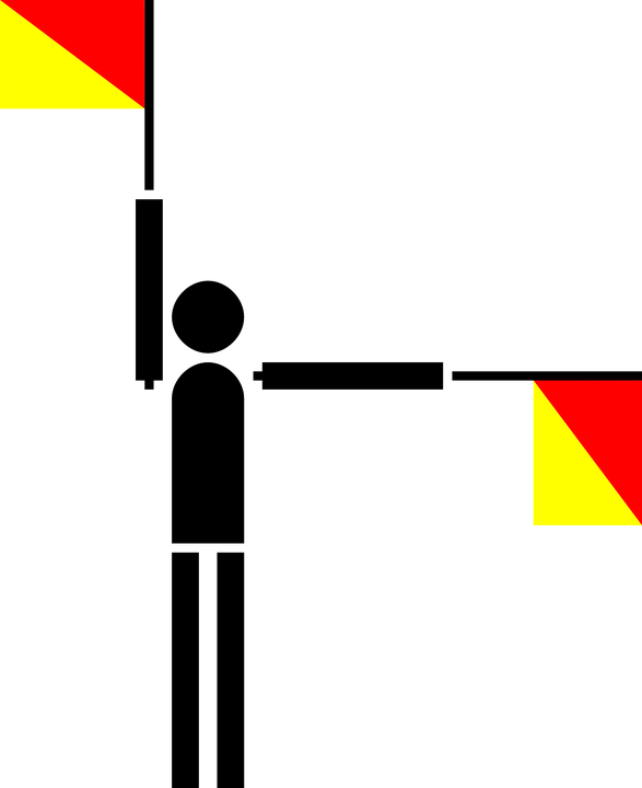 Semaphore Flag Naval J Navy Signal Sign Symbol - Semaphore Code (587x720)
