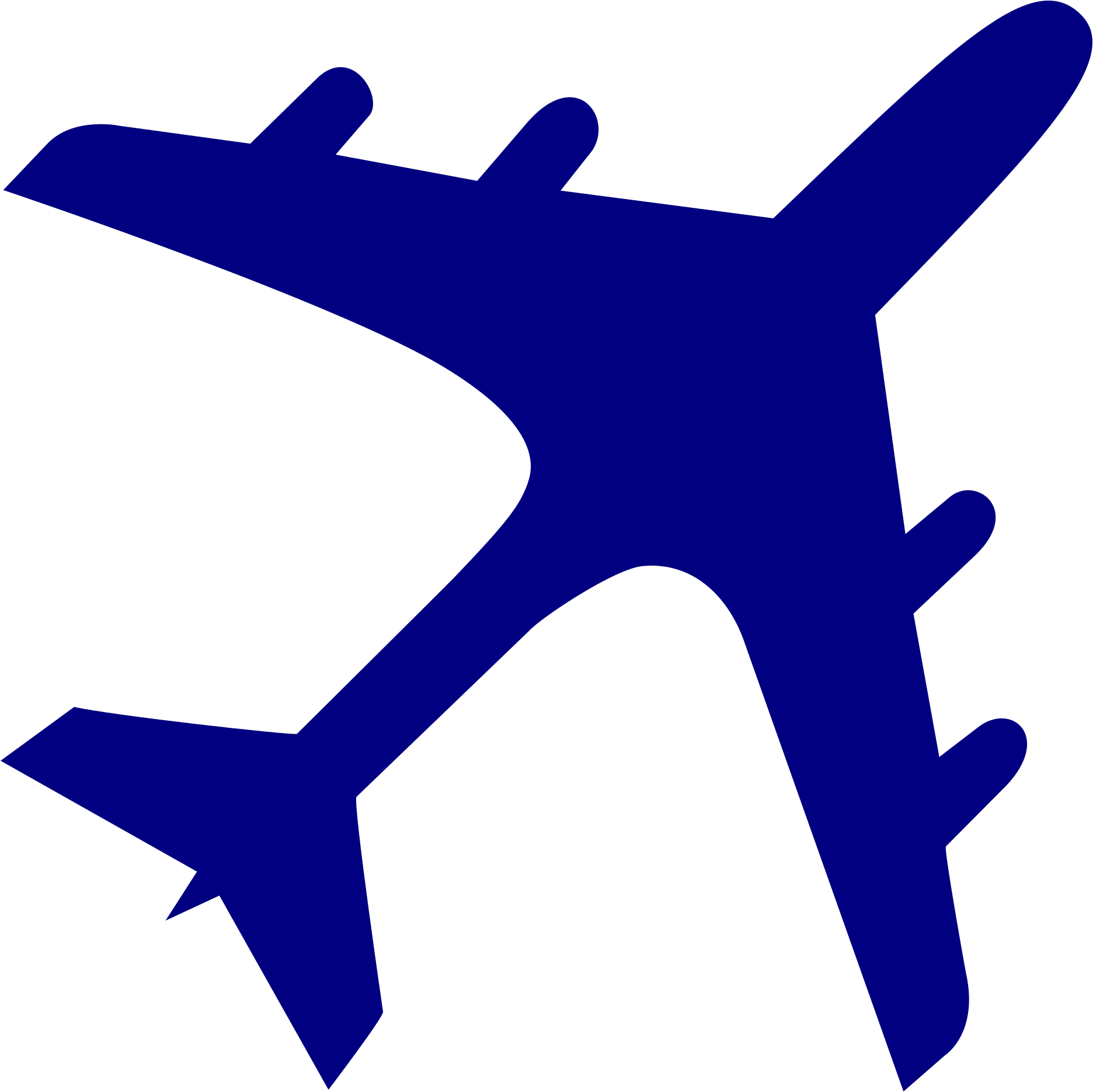 Open - Airplane Silhouette Blue (2000x2000)