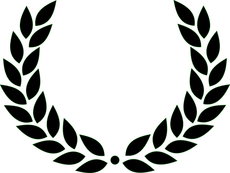 Laurel Wreath Roman Victory Black Leaves A - Laurel Vector (451x340)