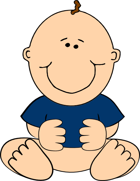 Navy Baby Sitting Clip Art - Baby Boy Coloring Page (462x599)
